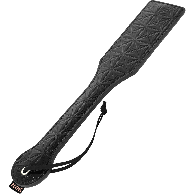 Paddle en cuir végétalien noir Begme — vue de profil