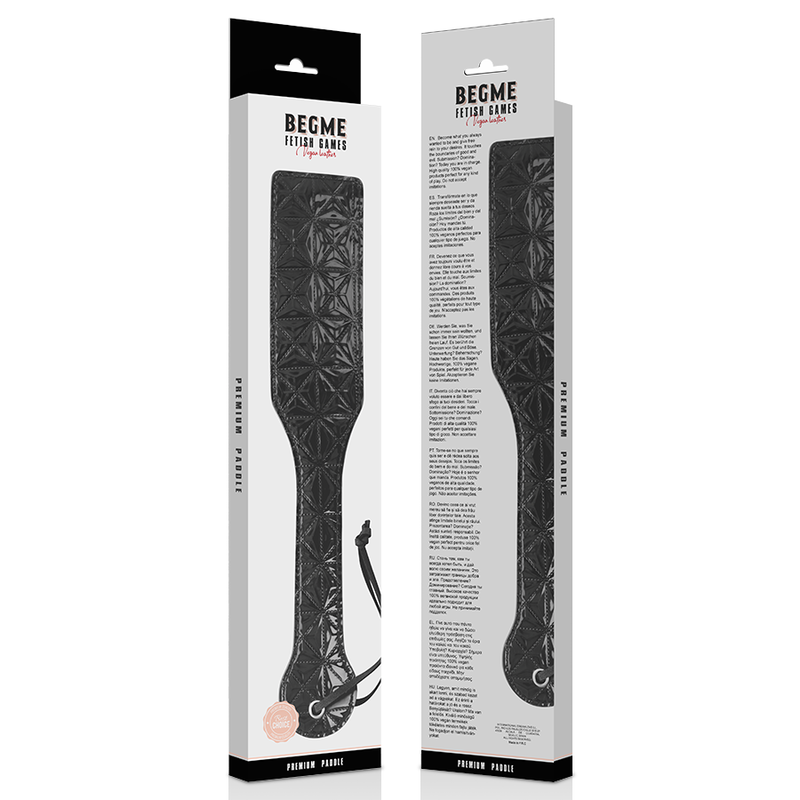 Paddle en cuir végétalien noir Begme — vue de dos