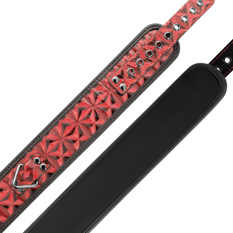 Collier de domination cuir synthétique et néoprène — vue de dos