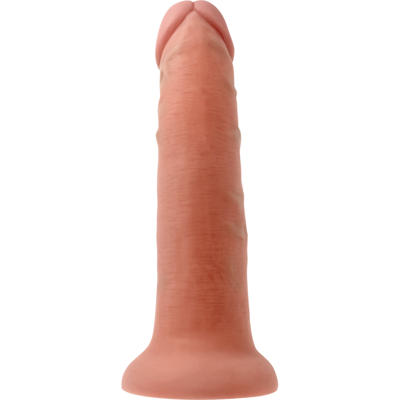 Gode realiste en silicone ton chair du Cyber Strap Fetish Submissive vu de trois quarts, gland net et base ventouse large, rendu naturel pour la penetration.