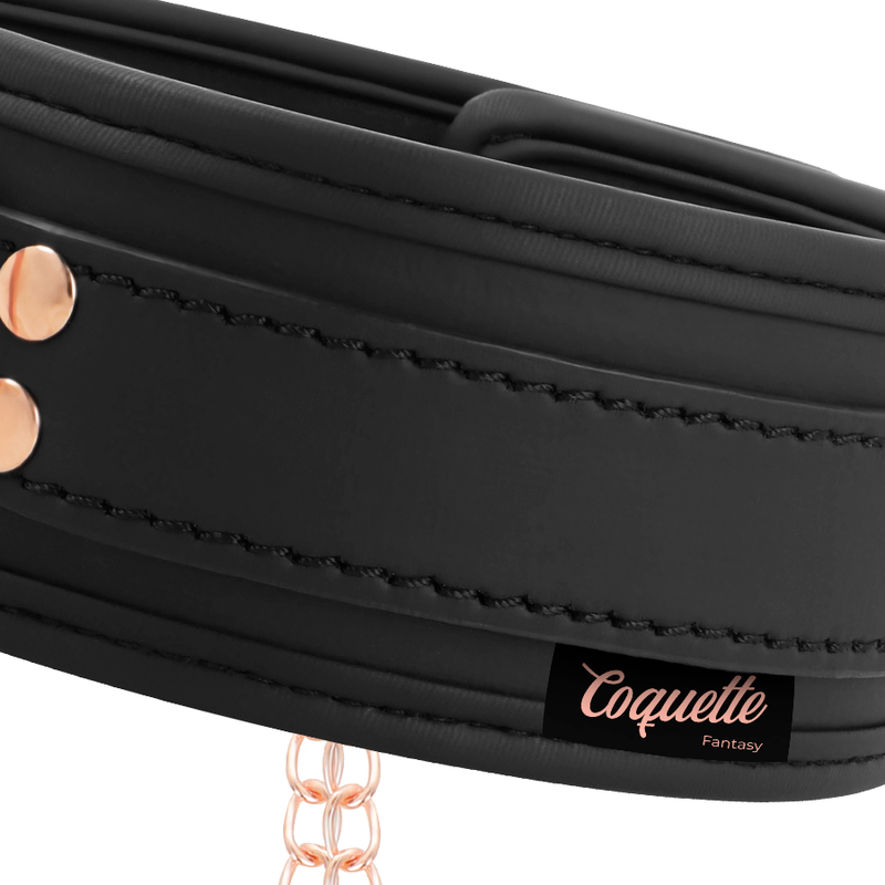Collier pince téton cuir vegan avec chaîne métal — emballage produit