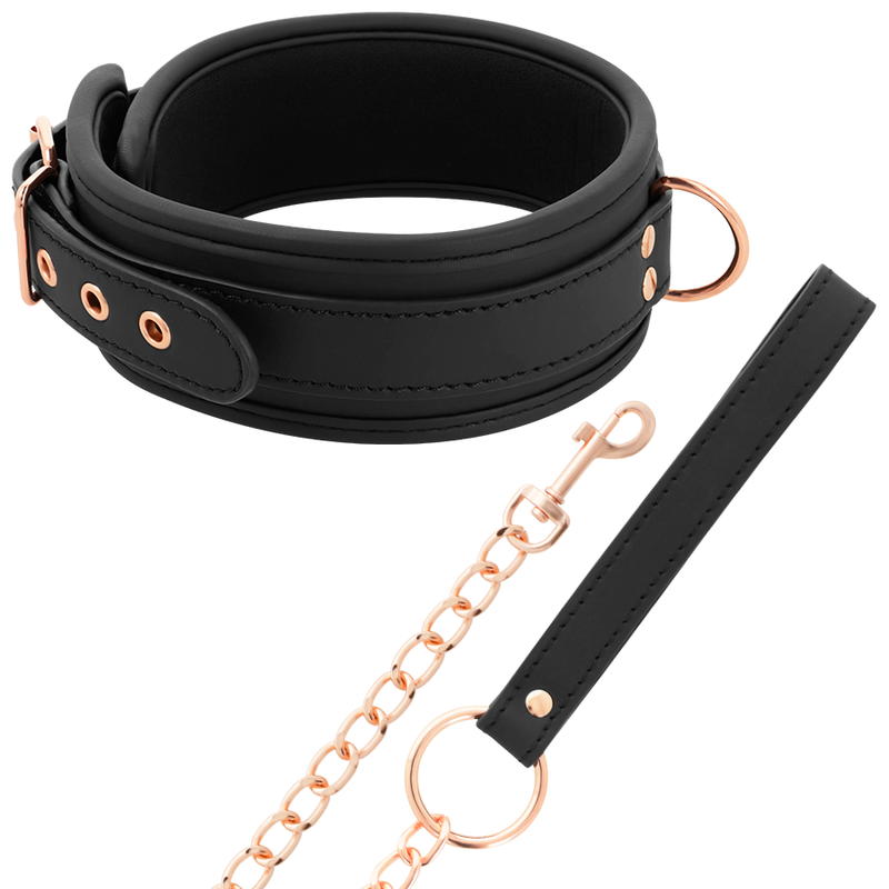 Collier de soumission cuir végan avec laisse et bracelet — vue principale