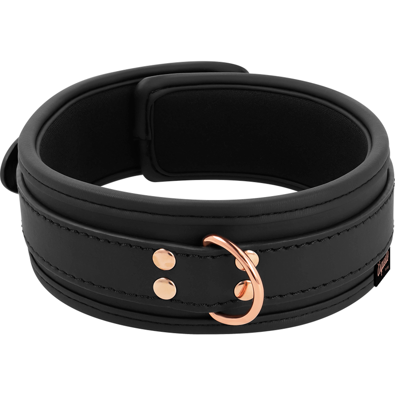 Collier de soumission cuir végan avec laisse et bracelet — détail produit