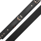 Collier de soumission cuir végan avec laisse et bracelet — détail texture surface
