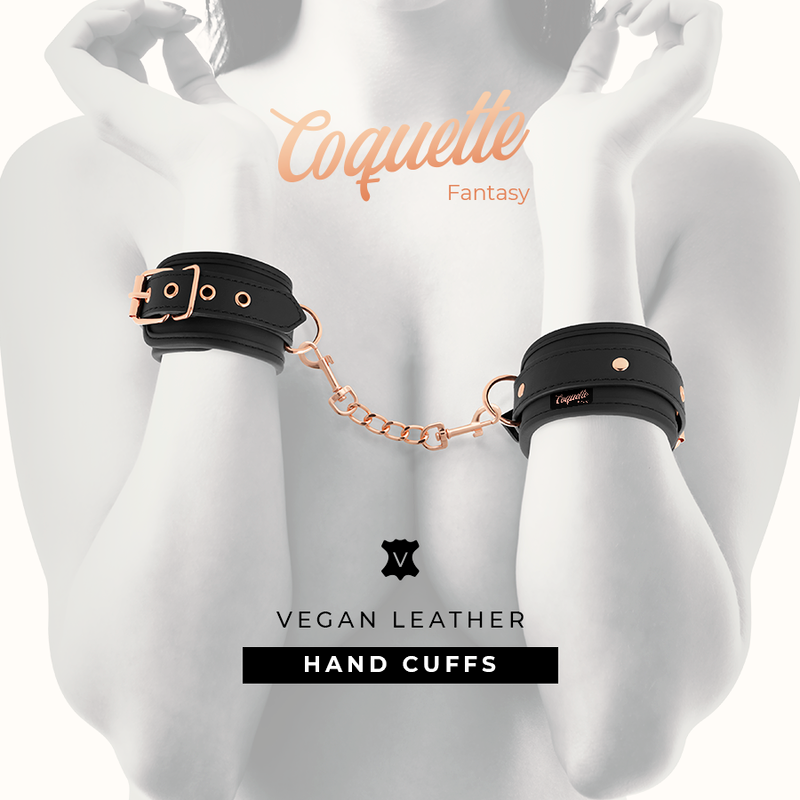 Menottes fantasy en cuir végan doublées néoprène — détail texture surface