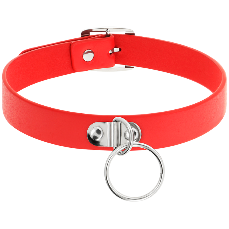 Collier cuir vegan réglable fétiche BDSM — vue de profil