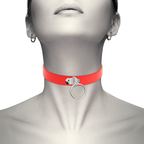 Collier cuir vegan réglable fétiche BDSM — détail produit