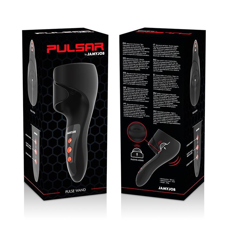 Emballage du Pulsar Jamyjob - recto et verso du coffret Pulse Wand