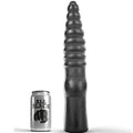 Gode anal All Black structure cannelée — vue principale
