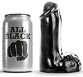 Gode silicone lisse All Black de 13 cm avec canette repere, forme penienne au gland marque et base testiculaire, format discret de 257 g pour debuter.