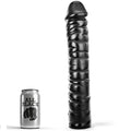 Gode XXL nervuré noir avec ventouse — vue principale