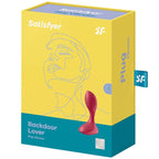 Plug anal vibrant en silicone à base large — vue de profil