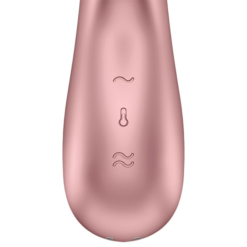 Vibromasseur rabbit chauffant connecté Hot Lover Satisfyer — vue de profil