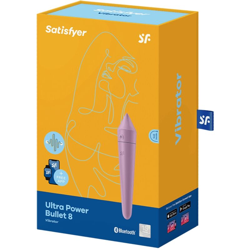 Mini vibromasseur clitoridien connecté Ultra Power Bullet 8 — vue de profil