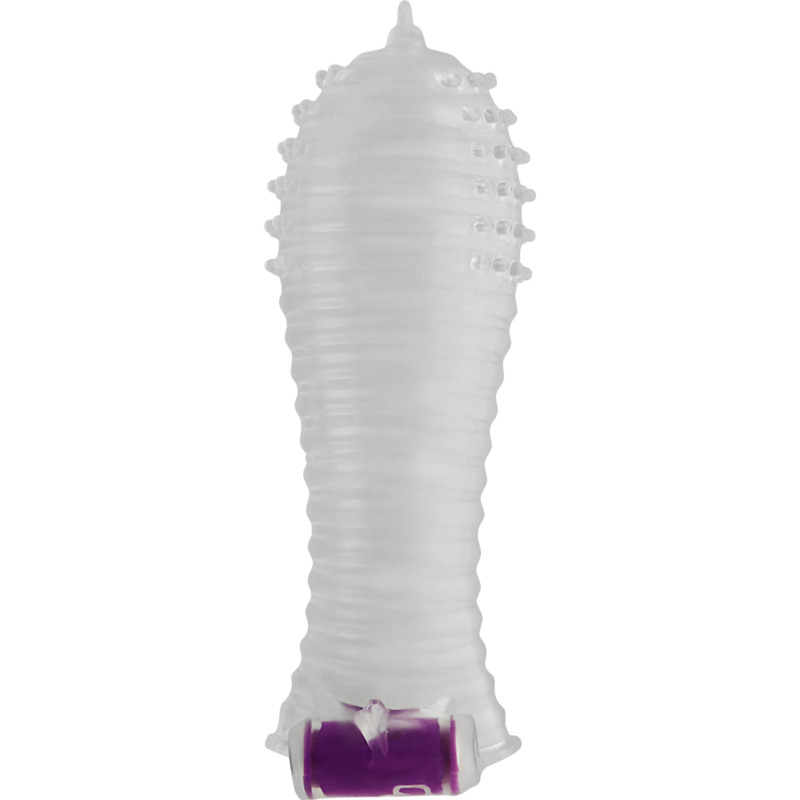 Gaine pénienne Ohmama texturée avec balle vibrante