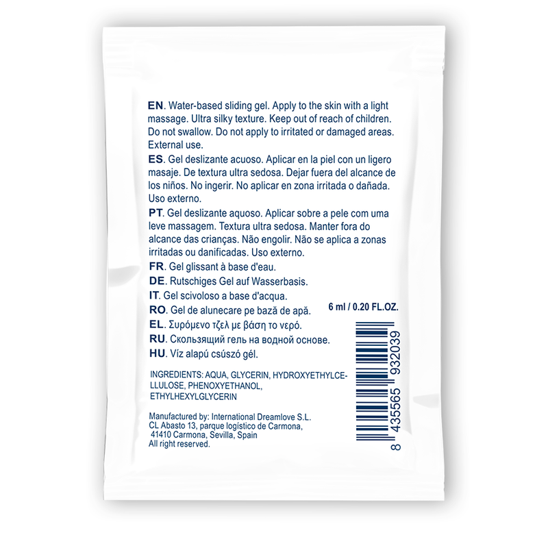 Gel lubrifiant base eau Waterfeel 6 ml — vue de profil