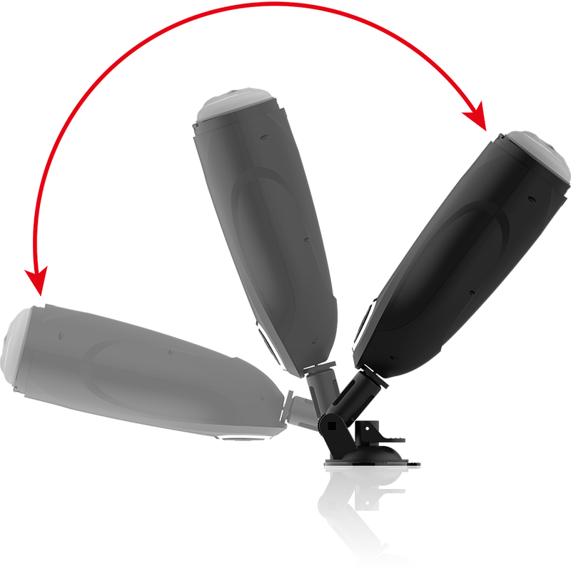 Milker Stroker - illustration des differentes positions d'inclinaison possibles sur le bras articule