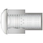 Milker Stroker - coupe transversale du manchon montrant les differentes zones de texture interne