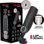 Emballage du Milker by Jamyjob a cote de l'appareil noir sur ventouse, fonction Up and Down et manchon ultra-doux