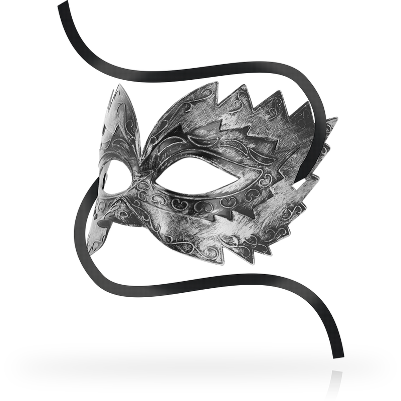 Masque vénitien argent style mystère — détail produit