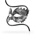Masque vénitien argent style mystère — détail produit