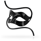 Masque loup noir classique à finition lisse — détail produit