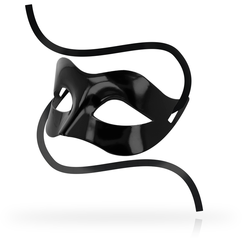 Masque loup noir classique à finition lisse — détail produit