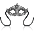 Masque vénitien argent relief satin — vue principale