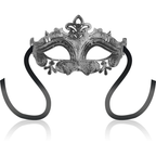 Masque vénitien argent relief satin — vue principale