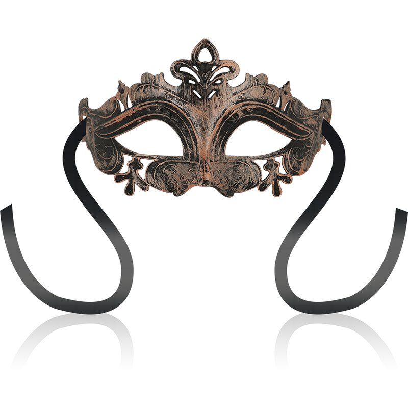 Masque vénitien couleur cuivre à motifs détaillés — vue principale