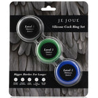 Coffret de trois anneaux péniens en silicone — détail produit
