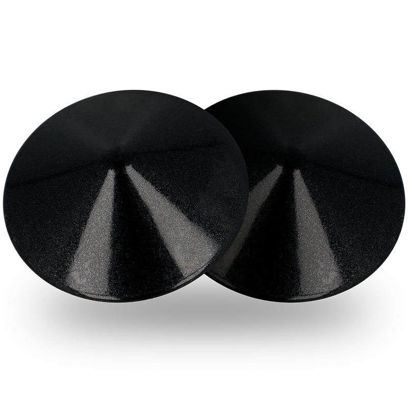 Cache-tétons cercles en métal réutilisables noir — vue principale
