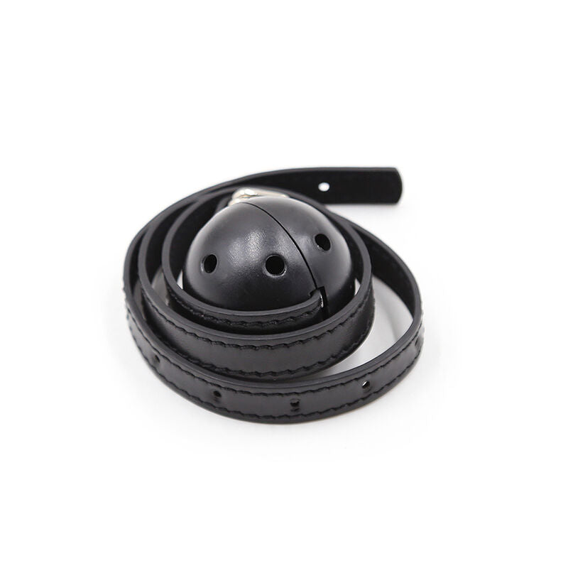 Bâillon boule ajustable avec évents respirants — vue de profil