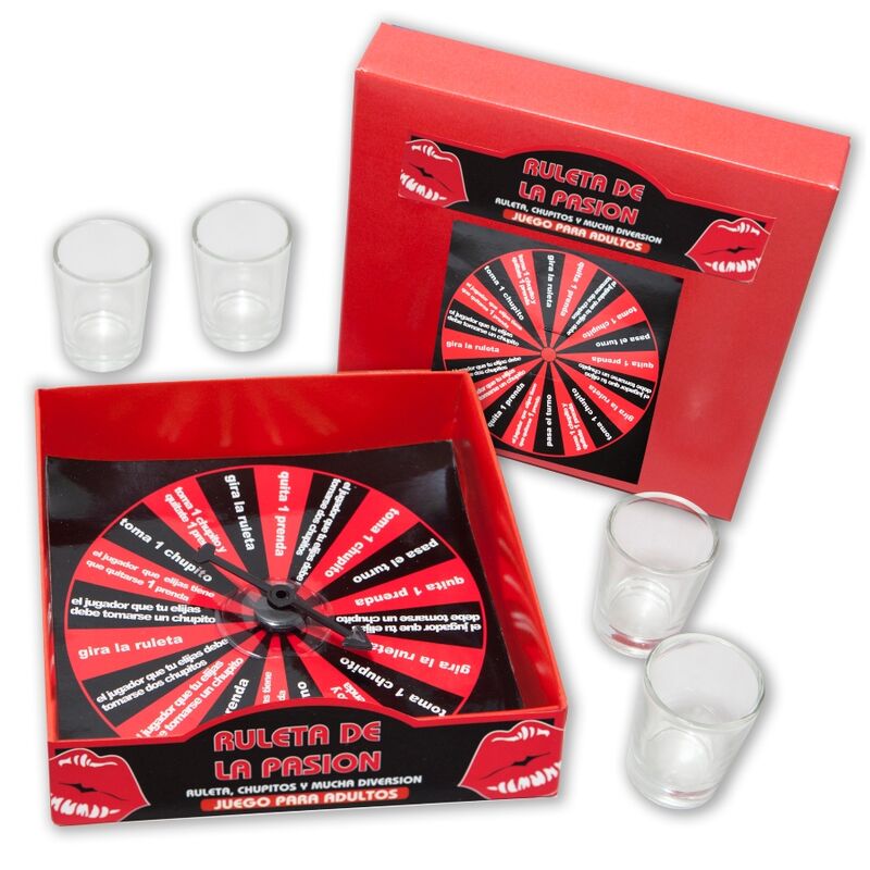 Jeu de tir roulette de la passion avec 4 verres à shot — vue principale