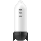 Masturbateur Rocket Jamyjob vu de face, silhouette blanche et noire avec ouverture rouge à la base