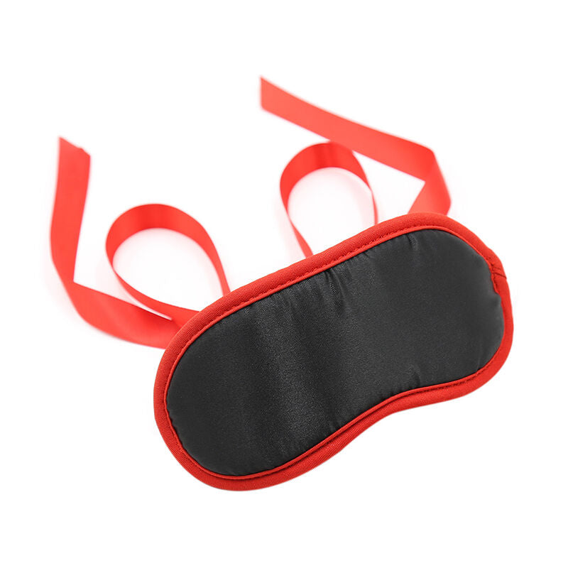 Masque fétichiste noir à bords rouges — vue principale