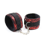 Menottes velours ajustables rouge et noir — vue principale