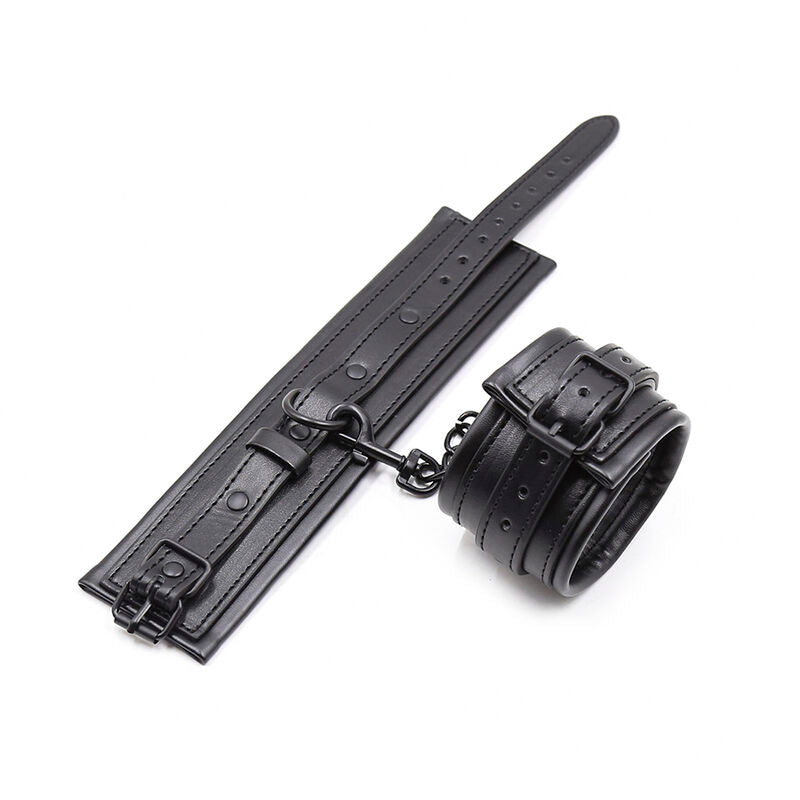 Menottes cuir ajustables restriction BDSM — vue principale