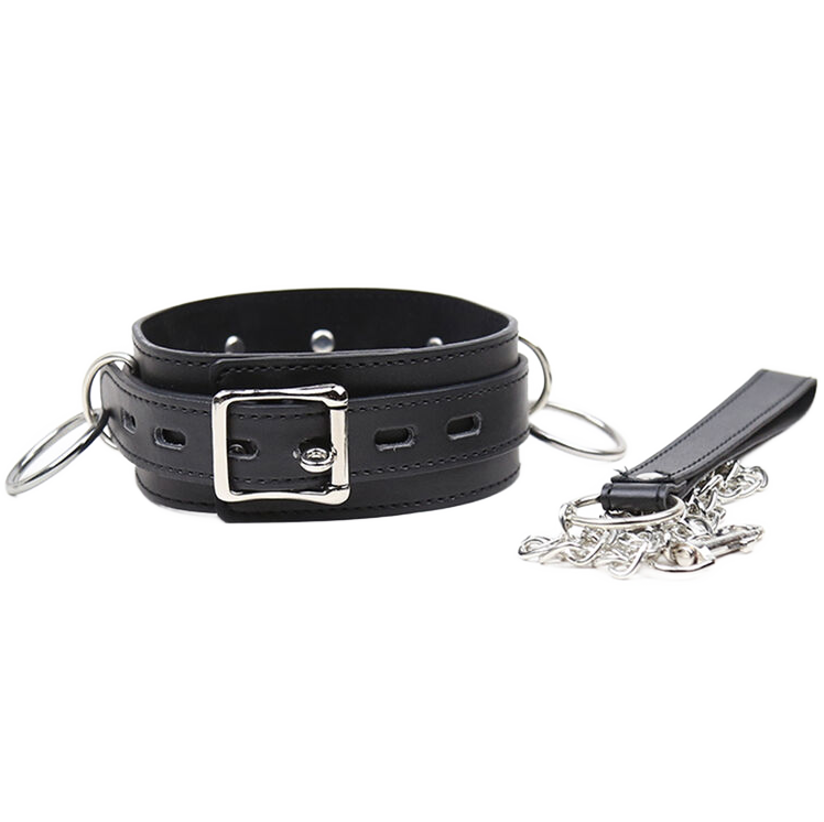 Collier de soumission à trois anneaux avec laisse — vue principale