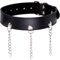 Collier fétiche en simili cuir avec anneaux — vue principale