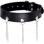 Collier fétiche en simili cuir avec anneaux — vue principale