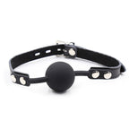 Bâillon-boule silicone avec sangle et cadenas — détail produit