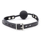 Bâillon-boule silicone avec sangle et cadenas — vue de dos
