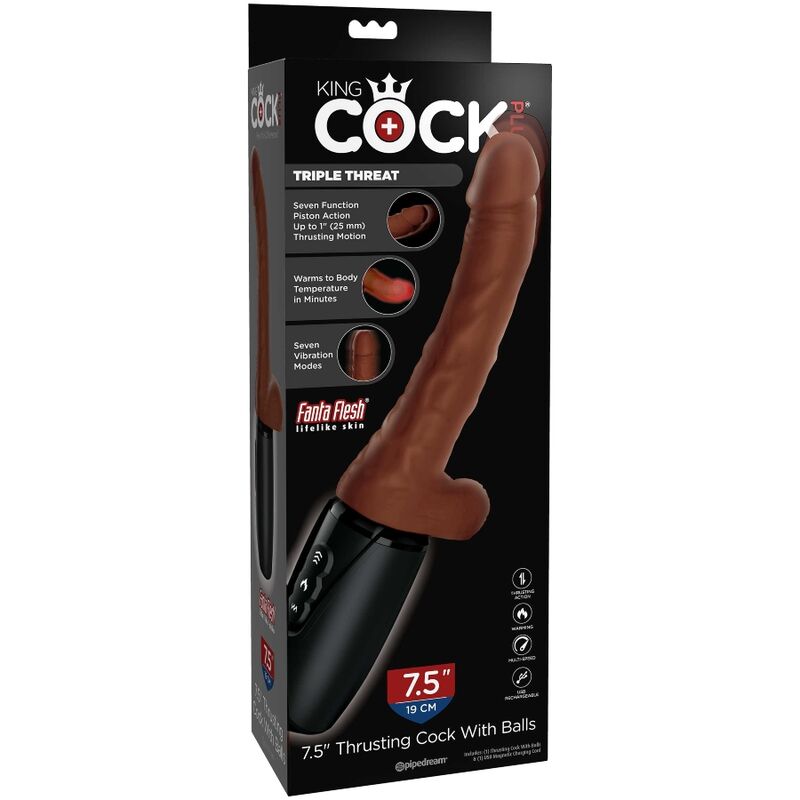 king cock plus triple menace ton de peau marron