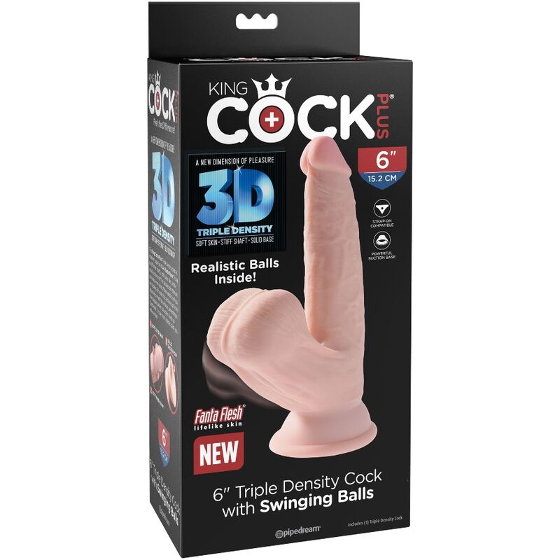 king cock plus balles gode 3d 12 7 cm