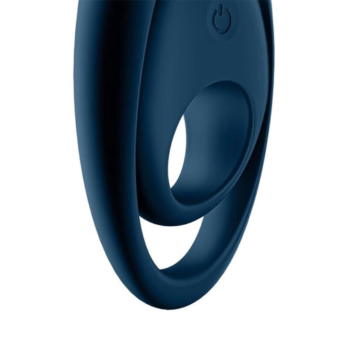 Anneau vibrant Glorious Duo silicone bleu — détail produit
