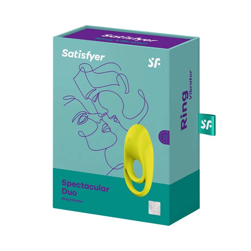 Double anneau vibrant avec stimulateur clitoridien — vue de profil