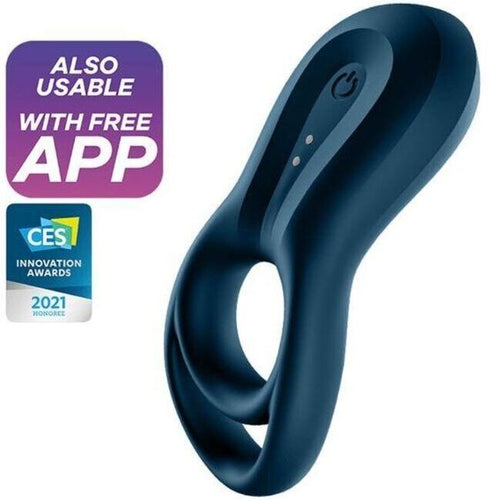 Anneau pénien vibrant Epic Duo silicone bleu — vue principale