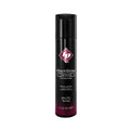 Petit flacon ID BackSlide 30 ml noir elance, lubrifiant silicone anal concentre extra epais format compact, glisse longue duree vue de face
