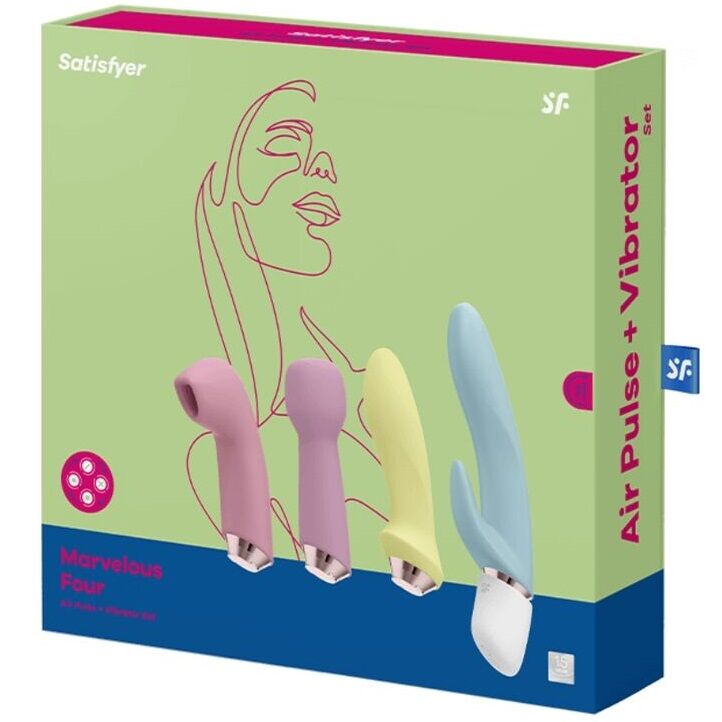 Coffret Marvelous Four vibromasseur et air pulse silicone — détail produit